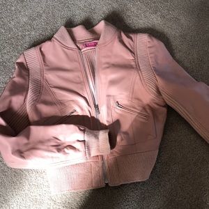 BCBG pink leather jacket